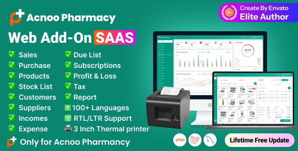 Acnoo Pharmacy - Web Add-on for pharmacy shop I Pharmacy store