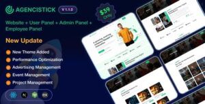 Agencistick - A complete Versatile Portfolio Agency Website | User | Employee | Admin Panel (MERN)