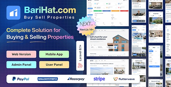 Barihat – Real Estate App Solution | Flutter Mobile App, Laravel API, Next.js Web