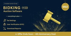 BidKing Pro – Secure Auction Script with KYC, Tax Settings, Seller Reports & Advanced Compliance