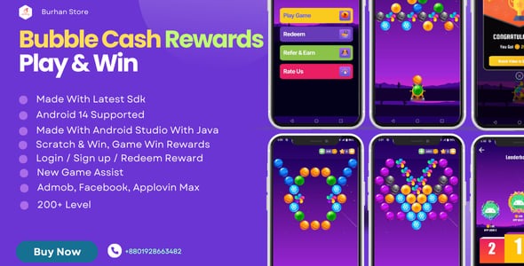 Bubble Cash Rewards - Play & Win Laravel Admin