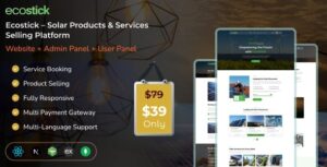Ecostick – Solar Products & Services Selling Platform | Website | Admin | User Panel (MERN)