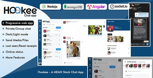 Hookee - PWA Chat App | Angular 19, Node.js, MongoDB & Socket.io Chat App
