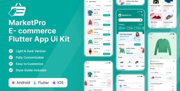 MarketPro - E-Commerce Flutter App UI Kit | Android | iOS Mobile App