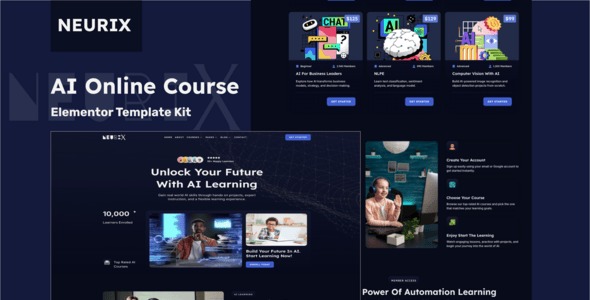 Neurix AI Online Course – Technology Elementor Template Kit