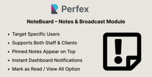 NoteBoard – Notes & Broadcast Module for Perfex CRM