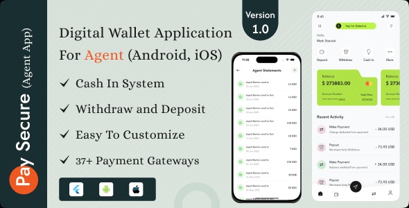 Pay Secure - Digital Wallet Application For Agent (Android, iOS)