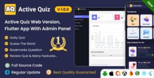 AI Active Quiz - Trivia Quiz | Quiz Game - Web Version - Flutter Full App + Admin Panel (SaaS)
