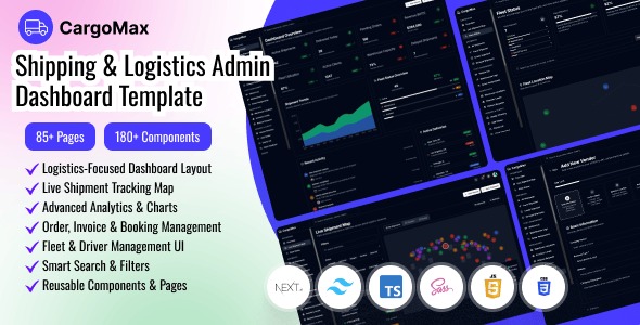 Cargomax – Shipping & Logistics Admin Dashboard Next.js Template