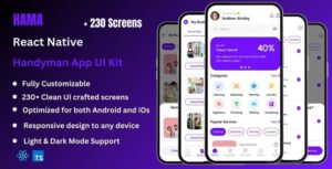 Hama - Handyman Home Service React Native Expo App Ui Kit