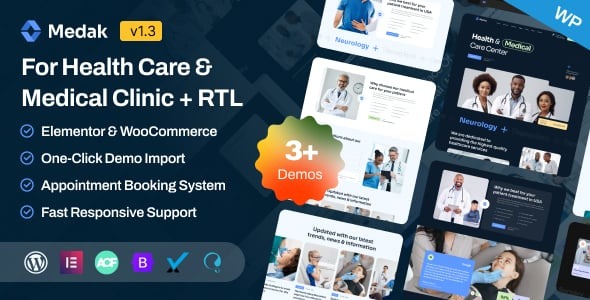 Medak - Doctor Medical & Healthcare Clinic Elementor WordPress Theme