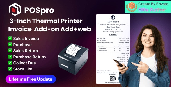 POSPro 3‑Inch Thermal Printer Add‑on for Web & App