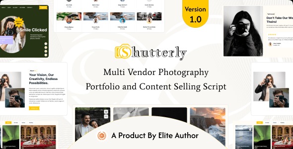 Shutterly – Multivendor Photography Portfolio & Content Selling Platform