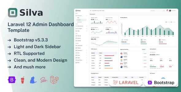 Silva - Laravel 12 Admin Dashboard Template