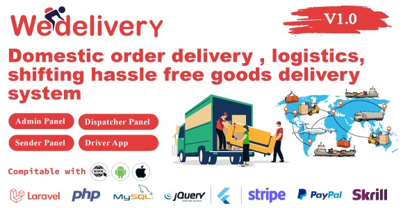 We Delivery - Parcel delivery and traditional courier service management systems with admin panel