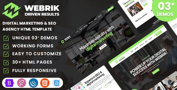 Webrik - Digital Marketing & SEO Agency HTML Template