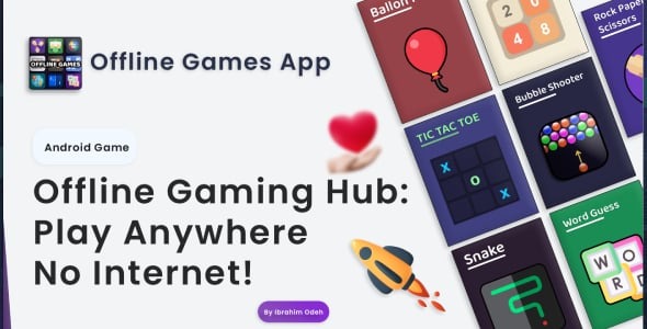 20 Offline Games in one app - Complete Android Source Code