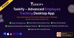 Employee Monitoring - Work, Active, Idle, Break Time & Screenshots - Desktop App Plugin for Taskify