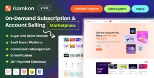 Gamkon - On Demand Subscription Based Digital ID Selling Marketplace with Buyer and Seller Module