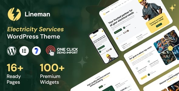 Lineman - Electricity Services WordPress Theme