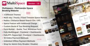 MultiSpace – Multipurpose Space Booking / Rental SaaS Platform (Multivendor)