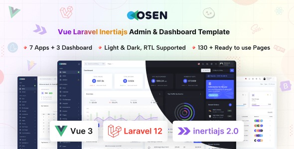 Osen - Vue Js + Laravel Inertia Js Admin Dashboard Template