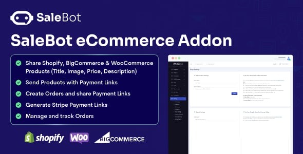 SaleBot eCommerce Add-on:: Shopify, WooCommerce & BigCommerce