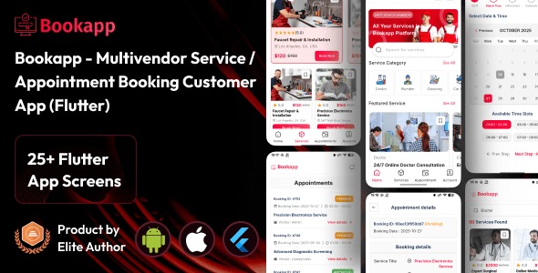 Bookapp - Multivendor Service / Appointment Booking Customer App (Flutter)