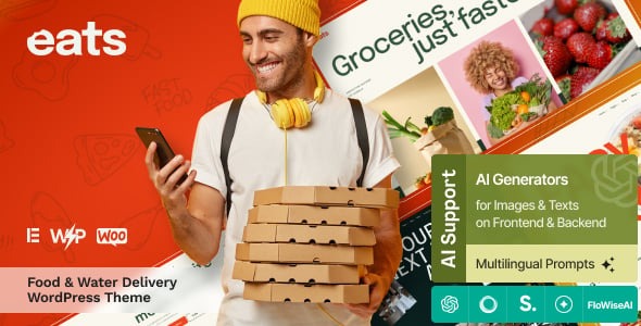 Eats - Water & Food Delivery WordPress Theme