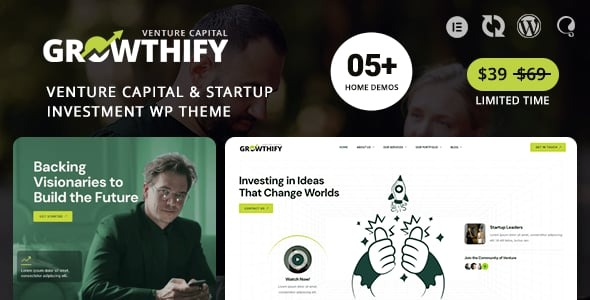 Growthify – Venture Capital & Startup Investment WordPress Theme