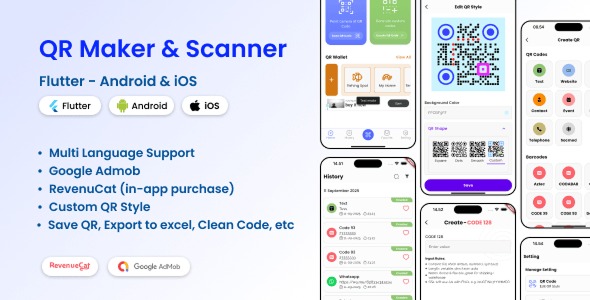Scanovo - Custom QR Maker & Scanner Flutter App