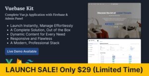 Vuebase Kit: The perfect starter for your Landing Page, and Shop. Full Frontend + Admin included