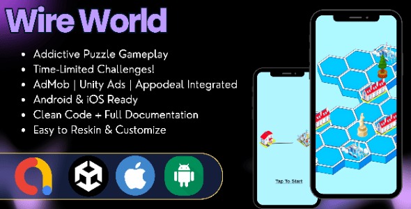 Wire the World - Unity Puzzle Game (AdMob,Unity Ads,Appodeal, iOS & Android)