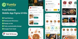 Yumly - Food Delivery Mobile App Figma UI Kits