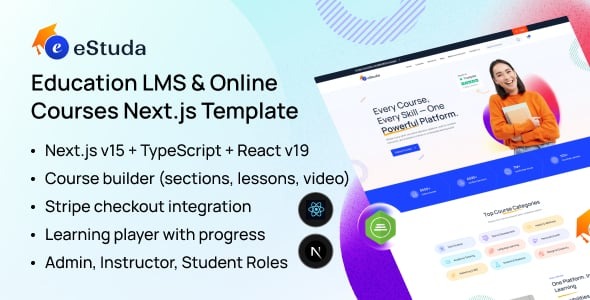 eStuda – React Next.js Learning Management System