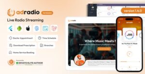 AdRadio - Live Radio Streaming Website and Apps with Admin Panel