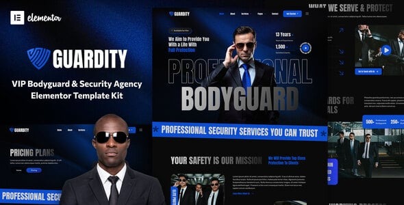 Guardity - VIP Bodyguard & Security Agency Elementor Template Kit