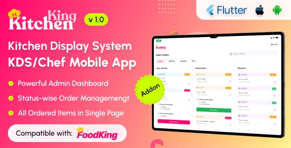 KitchenKing - Smart Restaurant Kitchen Display System (KDS) Mobile App