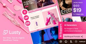 Lusty - Sex Shop, Toys & Lingerie WordPress Theme