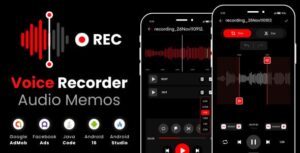 MJ Voice Recorder Audio Memos with AdMob Facebook Ads Android