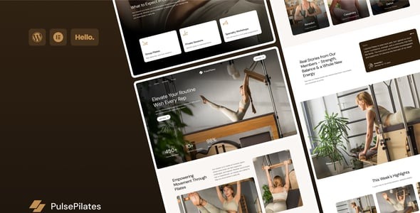 PulsePilates – Pilates & Yoga Studio Professional Business Elementor Template Kit