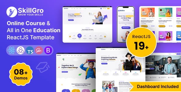 SkillGro - Online Courses & Education React JS Template