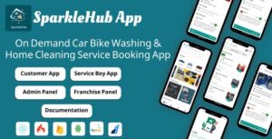 SparkleHub - On-Demand Service App for Car, Bike and Home | Multi-Franchise App