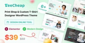 TeeCheap - Print Shop & Customize T-shirt Design Online WordPress theme