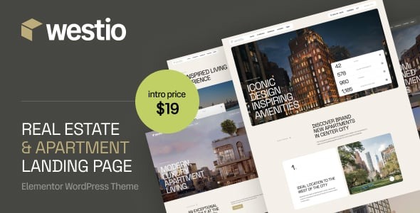 Westio – Real Estate & Apartment Landing Page WordPress Theme